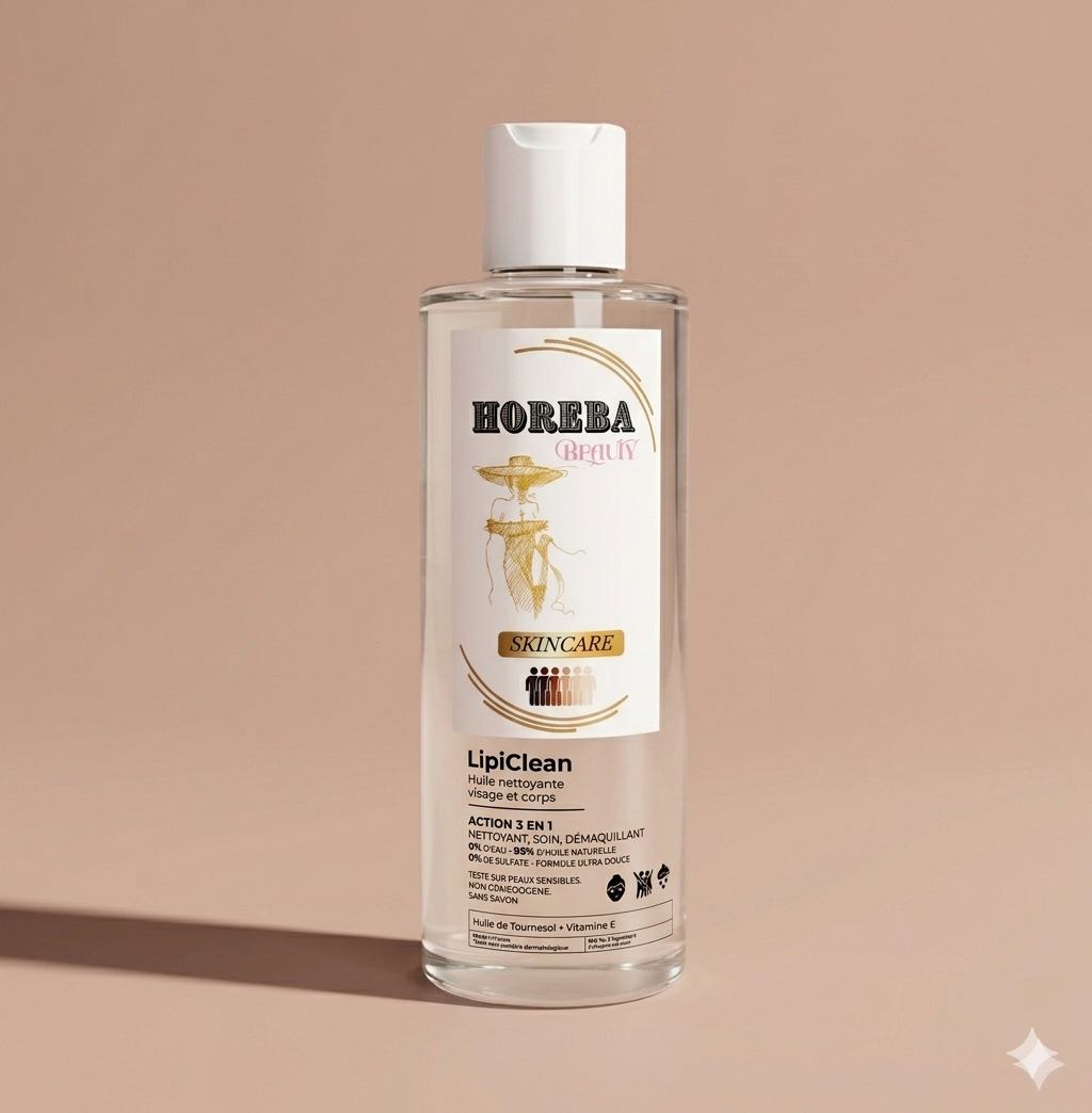 Horeba - lipiclean 400 ml- Huile nettoyante et démaquillante visage et corps - nutrition intense et souplesse.