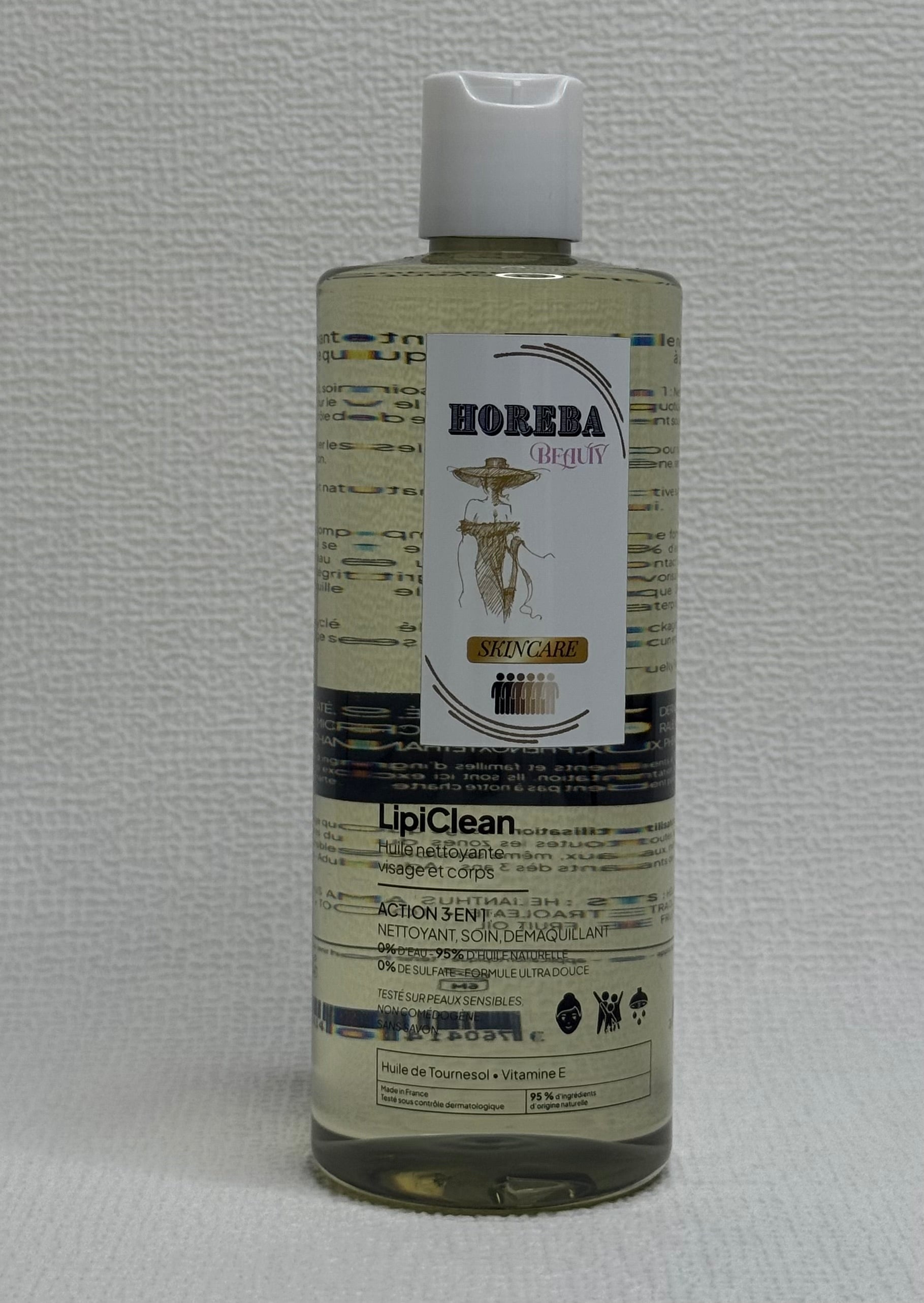 Horeba - lipiclean 400 ml- Huile nettoyante et démaquillante visage et corps - nutrition intense et souplesse.