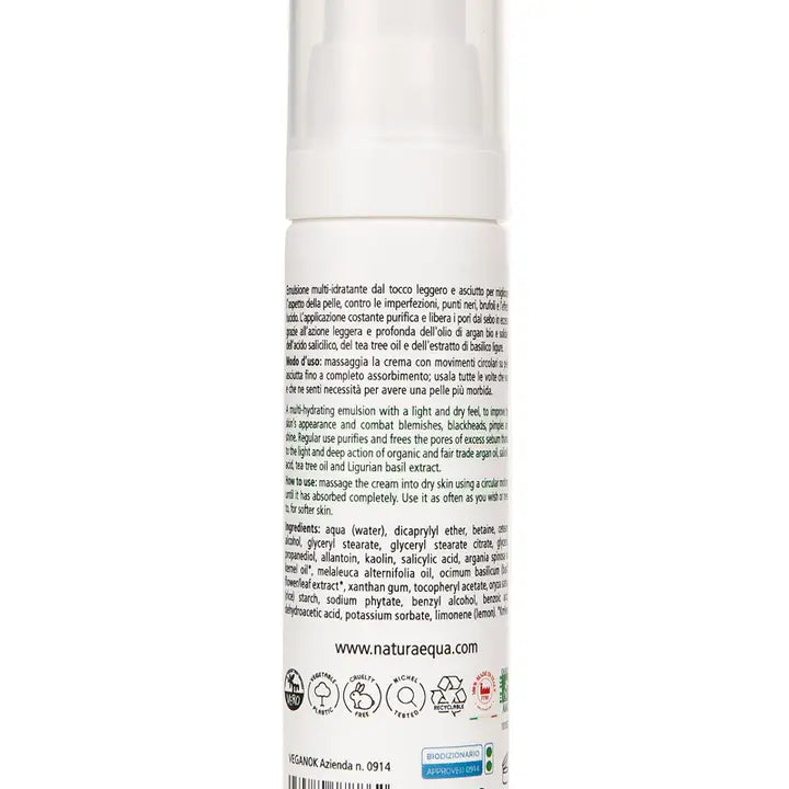 Crème visage purifiante et matifiante BIO